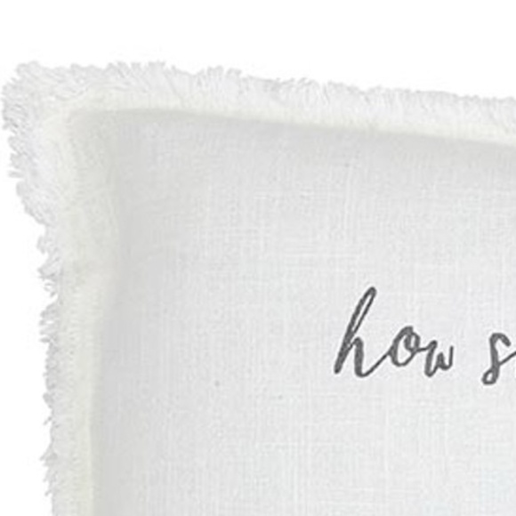 "How Sweet it Is to be Loved by You" White Cotton Lumbar Pillow Cover - Picture 3 of 7